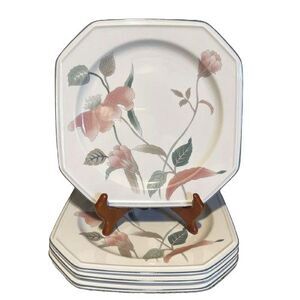Mikasa Continental Silk Flowers 8 3/8" Salad Dessert Luncheon Plate Set of 4